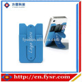Newly 3M sticker silicone mobile phone card pocket with stand holder